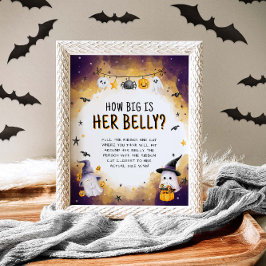 Halloween Babydusche Wie groß ist ihr Bauchspiel Poster