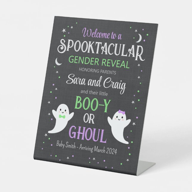 Halloween-Babygeschlecht Sockelschild (Vorderseite)