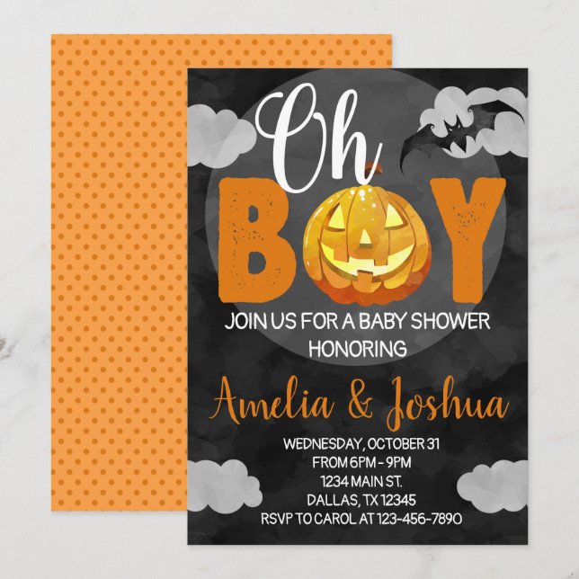 Halloween-Babyparty-Einladung laden ein Einladung (Vorne/Hinten)
