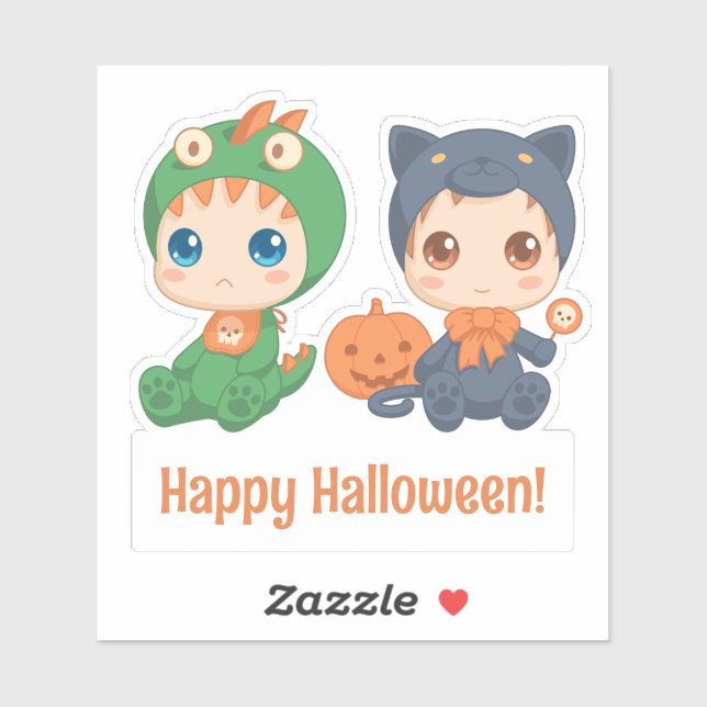 Halloween Babys Schwarzer Katzendrachen Eigener Te Aufkleber (Blatt)