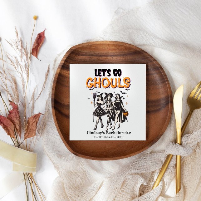 Halloween Bachelorette, lasst uns ghoul gehen Serviette (Von Creator hochgeladen)