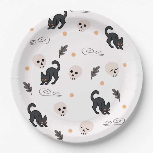 Halloween Background Star Pattern Pappteller (Vorderseite)