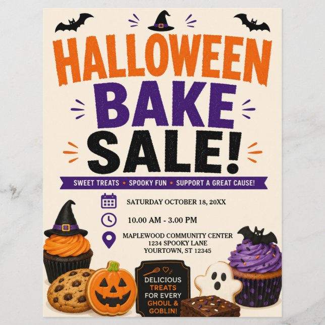 Halloween-Backverkaufs-Flugblatt Flyer (Vorne)