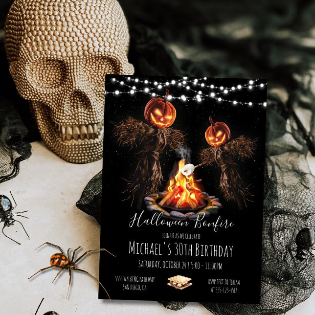 Halloween Backyard-Feuermelder Einladung (Von Creator hochgeladen)