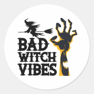 Halloween Bad Witch Vibes Birthday Runder Aufkleber