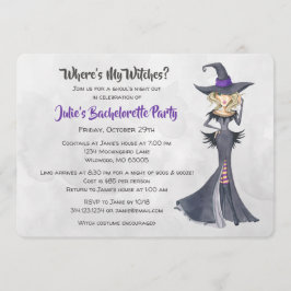 Halloween Bad Witches Junggeselinnen-Abschied Einladung