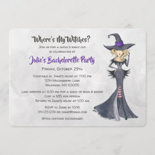 Halloween Bad Witches Junggeselinnen-Abschied Einladung