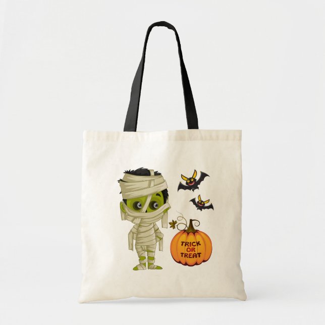 Halloween Bag-Mummy Boy Tote Bag Tragetasche (Vorne)