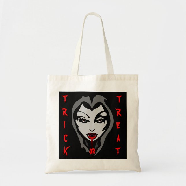 Halloween Bag Vampire Tote Bag individuell anpassb Tragetasche (Vorne)