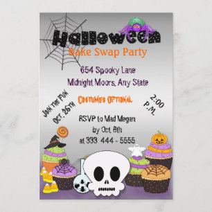 Halloween-Bake-Swap-Party Einladung