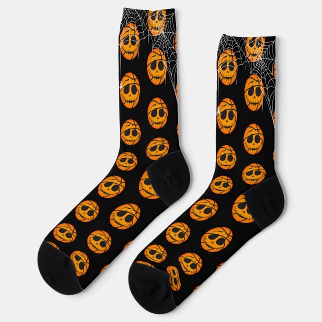Halloween Ball Trick oder Basketballgeschenk Socken (Linkes Detail)