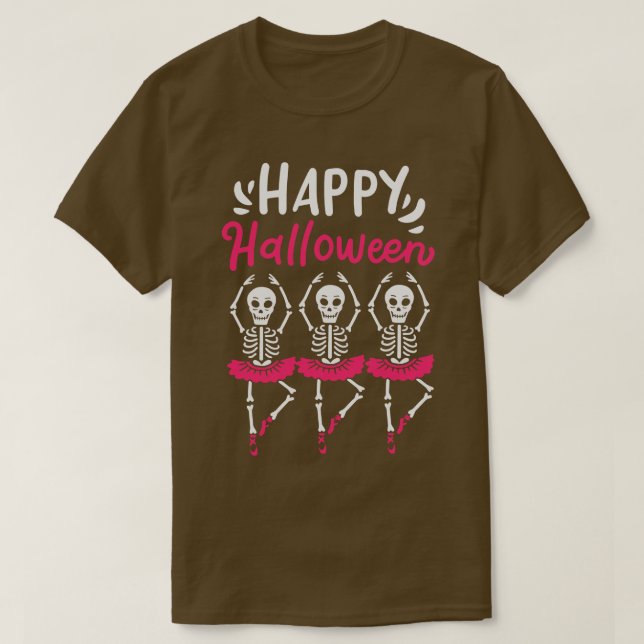 Halloween Ballet Dancer Skeleton Spooky T-Shirt (Design vorne)