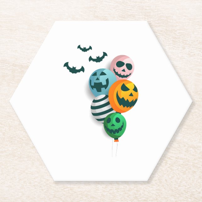 Halloween Balloons Untersetzer (Vorderseite)