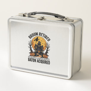 Halloween-Banddirektor Hexe Spukhaus-Design Metall Brotdose