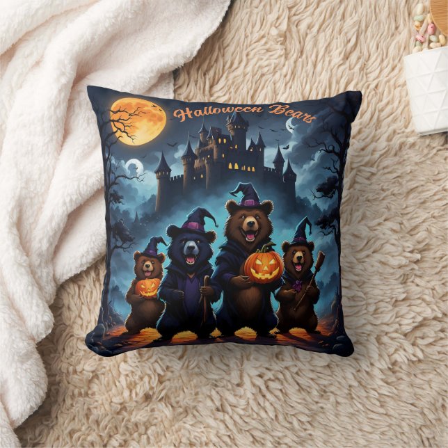 Halloween-Bärenbär-Ansammlung in einem unheimliche Kissen (Decke)