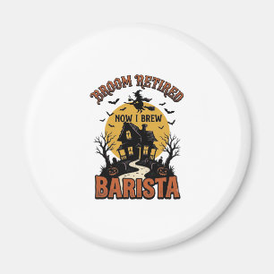 Halloween-Barista-Shirt Lustiger Hexe Kaffee Pun D Magnet