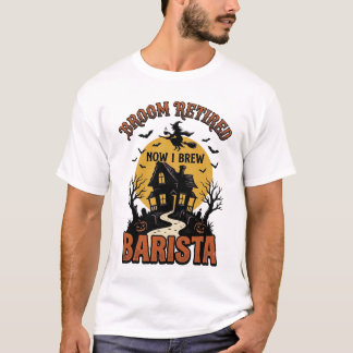 Halloween-Barista-Shirt Lustiger Hexen-Kaffee-Wort T-Shirt