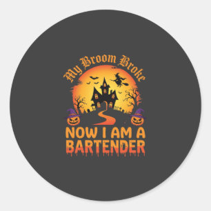 Halloween Barkeeper Spukhaus Hexe Kürbis De Runder Aufkleber