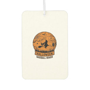 Halloween Baseball Maker Fliegende Hexe Holzmond  Autolufterfrischer