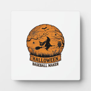 Halloween Baseball Maker Fliegende Hexe Holzmond Fotoplatte
