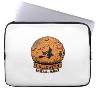 Halloween Baseball Maker Fliegende Hexe Holzmond Laptopschutzhülle