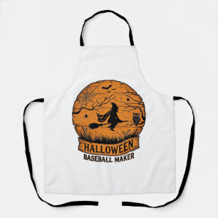 Halloween Baseball Maker Fliegende Hexe Holzmond Schürze