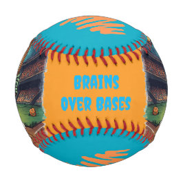 Halloween-Baseball, Zombie, Gehirne über Basen Baseball