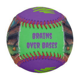 Halloween-Baseball, Zombie, Gehirne über Basen Baseball