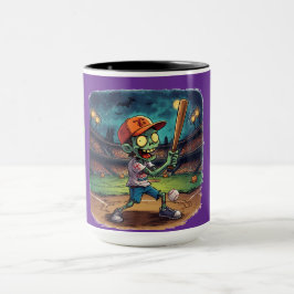 Halloween-Baseball, Zombie, Gehirne über Basen Tasse