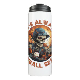 Halloween Baseballspieler Skelett gruseliger Homer Thermosbecher
