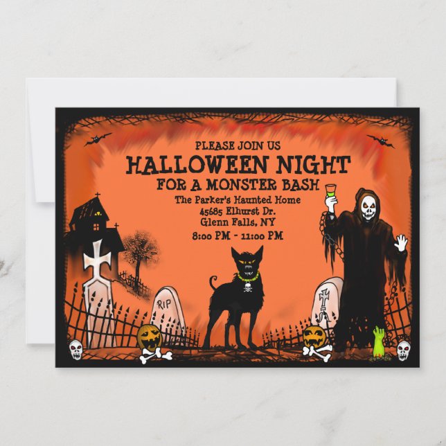 Halloween Bash - Invitation - Chien de cimetière (Devant)