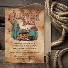Halloween-Bash-Party-Einladung | Vintage Western