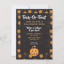 Halloween Bash Trick oder Treat Pumpkin Candy Einladung