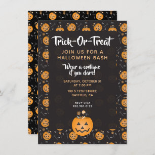 Halloween Bash Trick oder Treat Pumpkin Candy Einladung