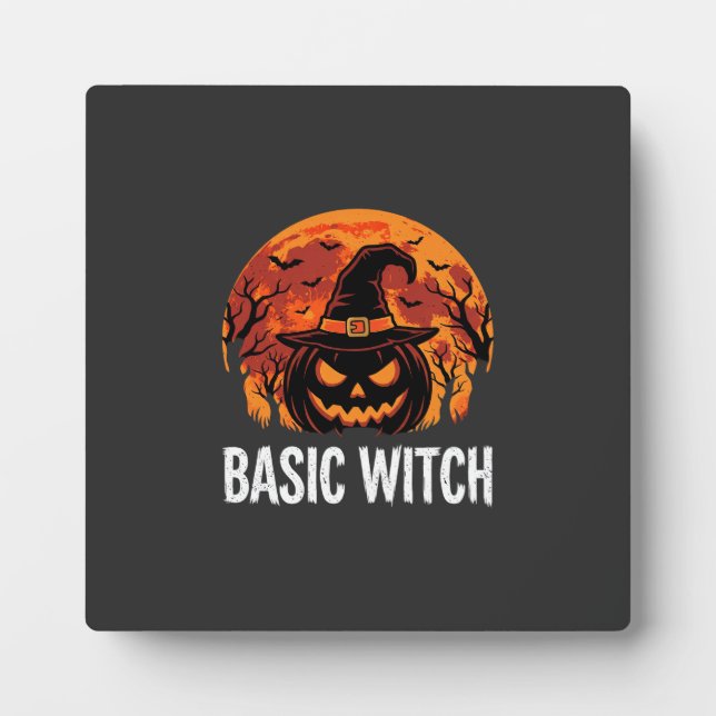 Halloween Basic Hexen-Kürbis-Mond-Grafik Fotoplatte (Vorderseite)
