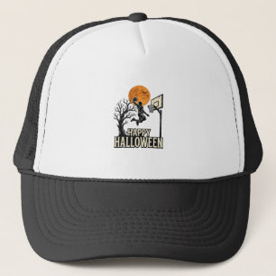 Halloween Basketball Frohes Halloween Vintage Spor Truckerkappe