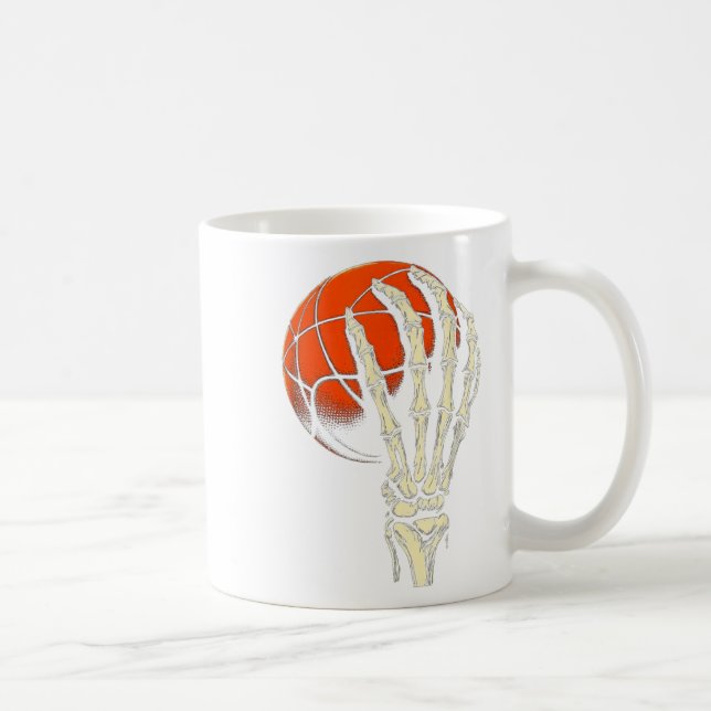 Halloween Basketball Skeleton Skull Player Men Boy Kaffeetasse (Rechts)