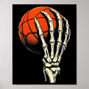 Halloween Basketball Skelett Totenkopf Spieler Män Poster