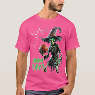 Halloween Basketball Wanna spielt Spooky Skeletal  T-Shirt