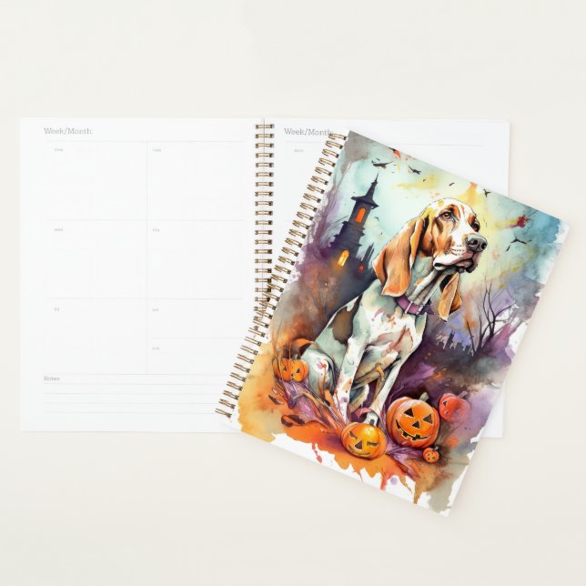 Halloween Basset Hound mit Pumpkins Beängstigend Planer (Anzeige)