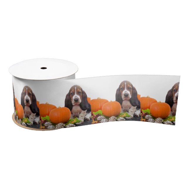 Halloween Basset Hund 3" Satinband (Spule)