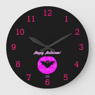 Halloween-Bat-Acrylwand Große Wanduhr