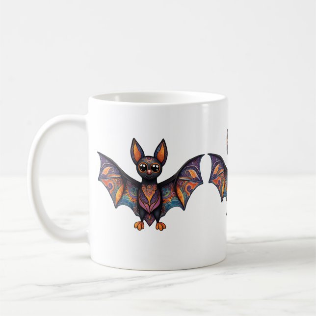 Halloween Bat Alebrije Kaffeetasse (Links)