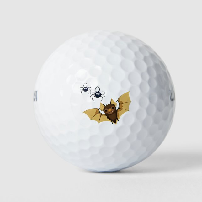 Halloween Bat and Spiders Golfball (Vorderseite)