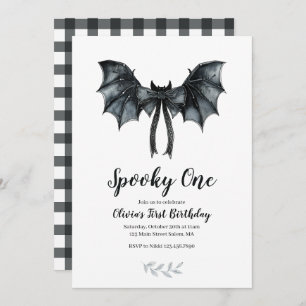 Halloween Bat Bow Spooky 1. Geburtstag Einladung