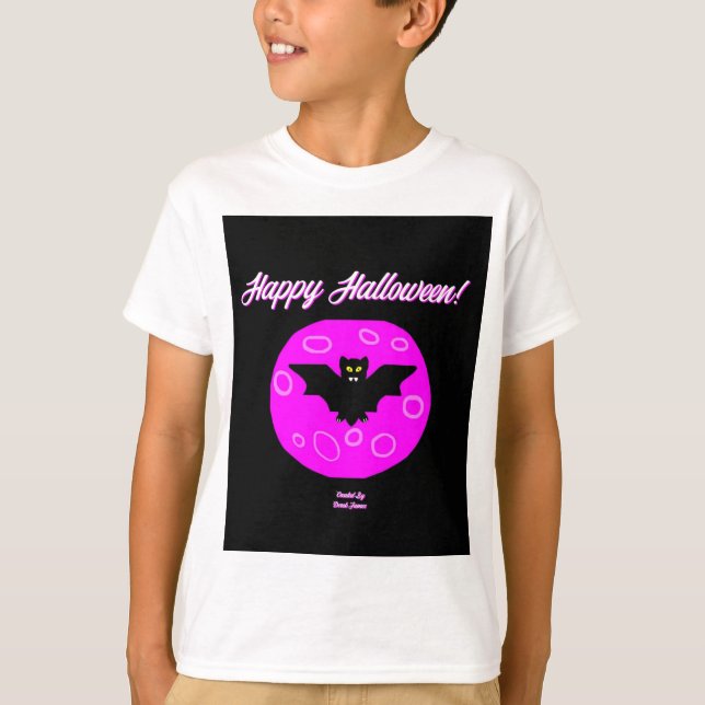 Halloween Bat Boys White Basic T Shirt (Vorderseite)