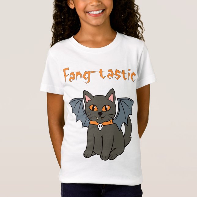 Halloween Bat Cat T-Shirt (Vorderseite)