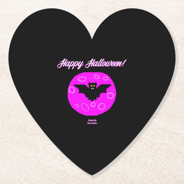 Halloween Bat Heart Paper Untersetzer (Vorderseite)