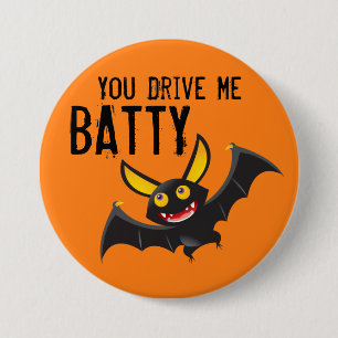 Halloween Bat Large, 3 Inch Round Button