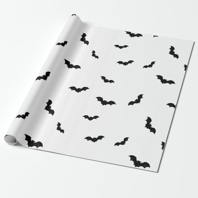 Halloween Bat Pattern Spooky Geschenkpapier (Ungerollt)